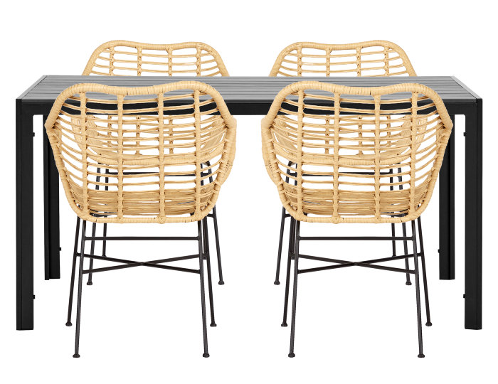 Hagebord Havanna 150 x 90 cm – svart/grå